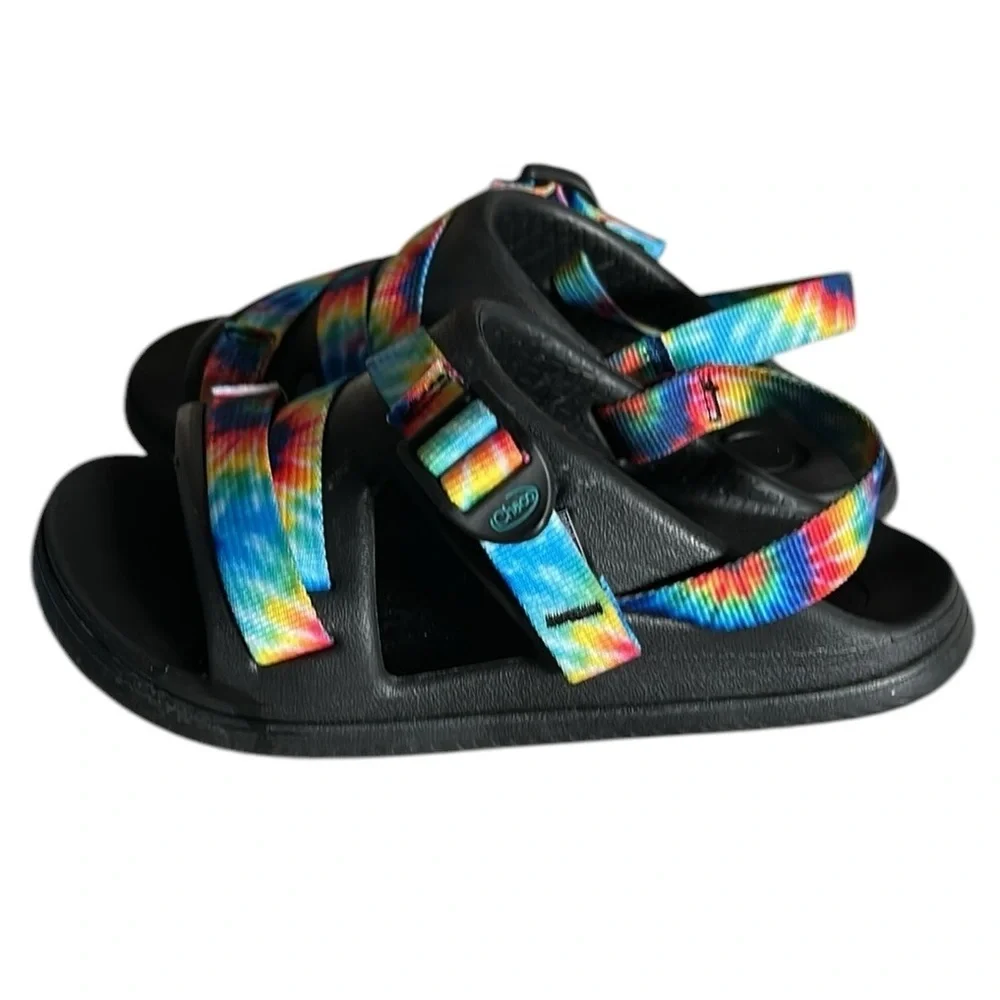 Chaco Chillos Sport Kid's Sandals Black with Tie Dye Unisex Size 1
